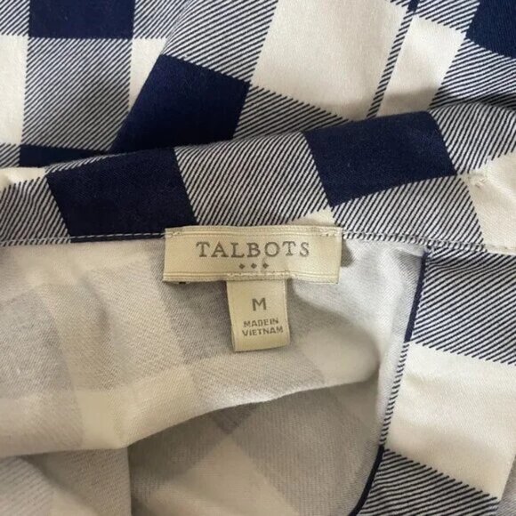 TALBOTS | TOP SIZE M  WHITE/BLUE - Picture 5 of 6